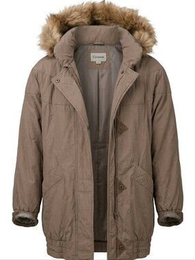 Cyclone Brown Jacket with Removable Faux Fir Hood #545